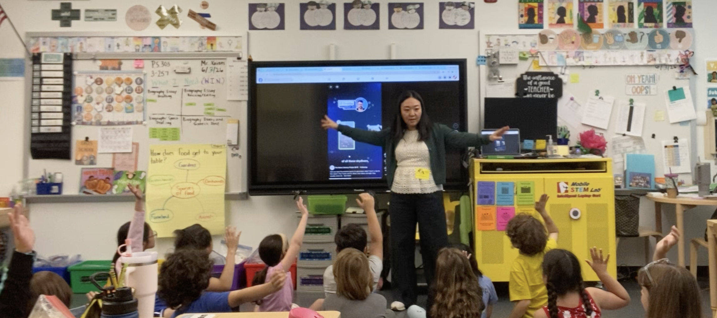 A 3rd grade classroom engaged in an AI literacy discussion